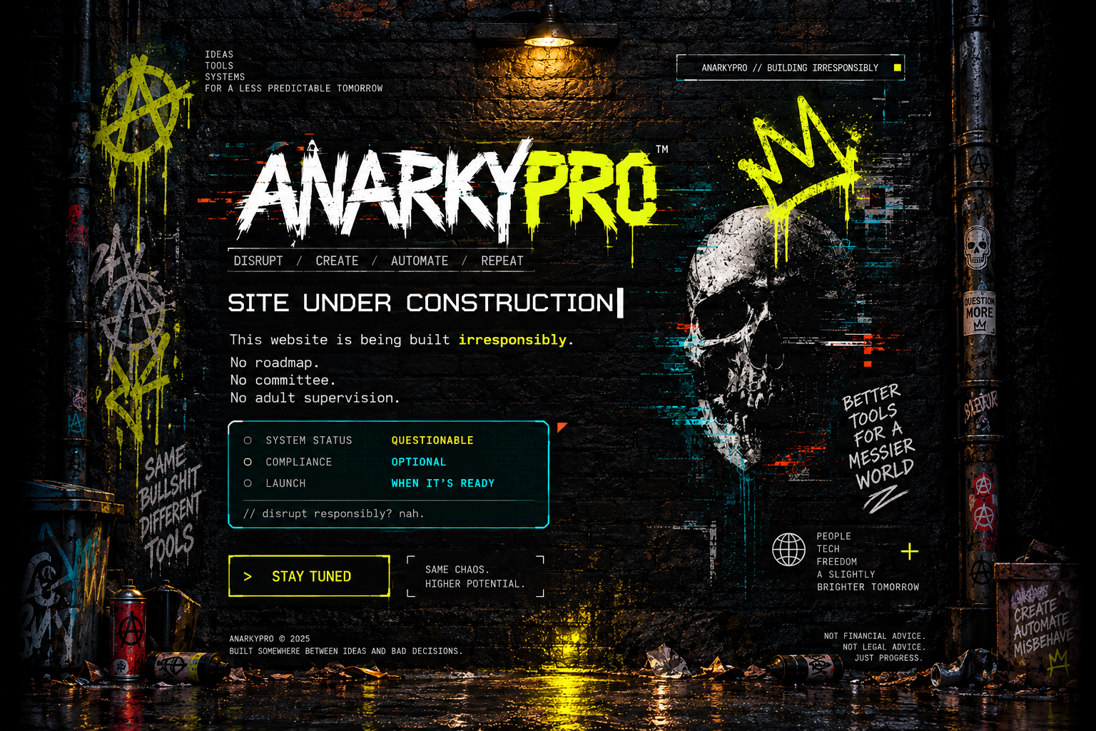 AnarkyPro — Site under construction. This website is being built irresponsibly.